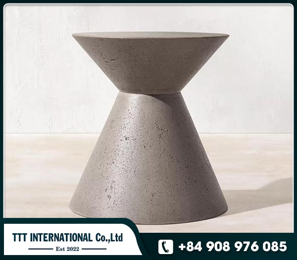 Light Grey Stool Side Table Cement